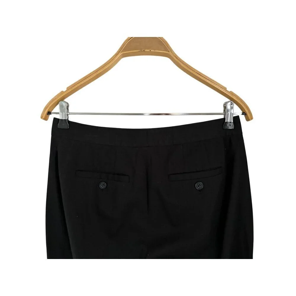 Theory Black Cropped Dress Pants With Side & Back Pockets Size 4